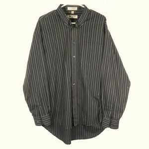 Vintage Balmain Dark Grey Pinstripe Stripe Long Sleeve Button Up Dress Shirt